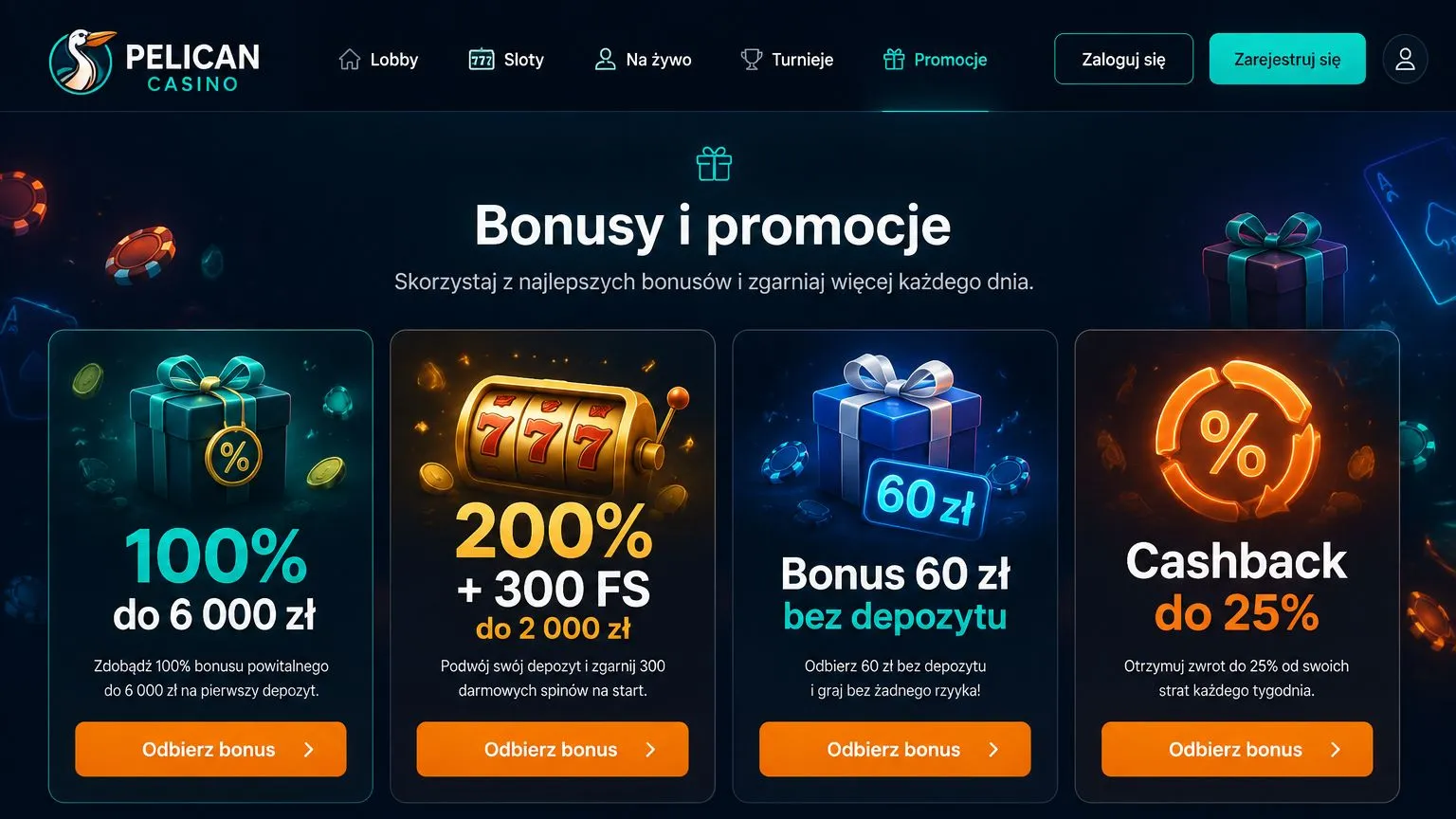 Bonusy i promocje w Pelican Casino